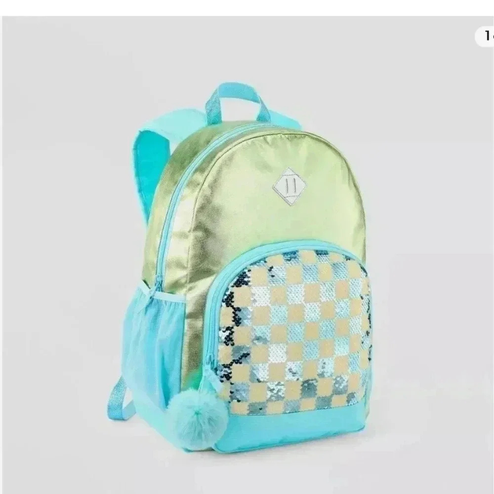 Cat & Jack Kids' 16.5" Backpack Sequin Checkered -